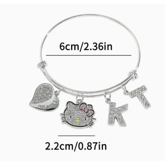 Hello Kitty Charm Bracelet Cute Zinc Alloy Pendant Beads, Fun DIY Gift Accessory - Picture 3 of 4